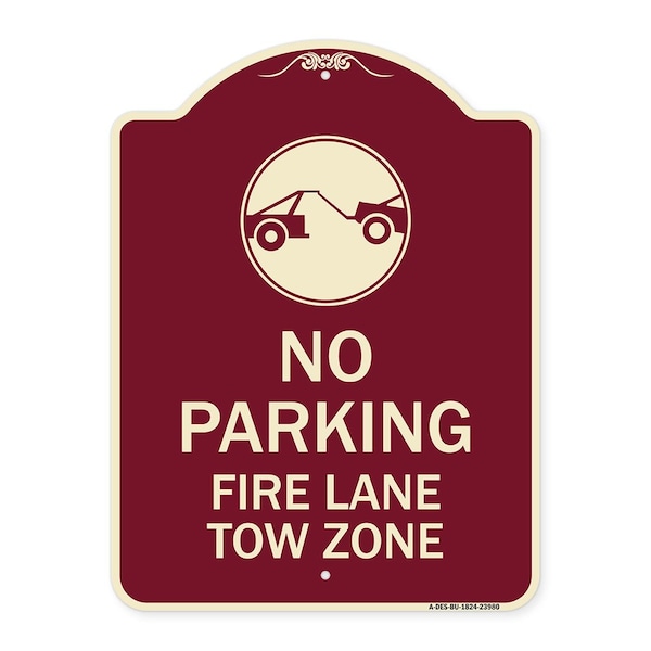 Signmission Fire Lane Tow Zone with Graphic Heavy-Gauge Aluminum Architectural Sign, 24" x 18", BU-1824-23980 A-DES-BU-1824-23980 - main